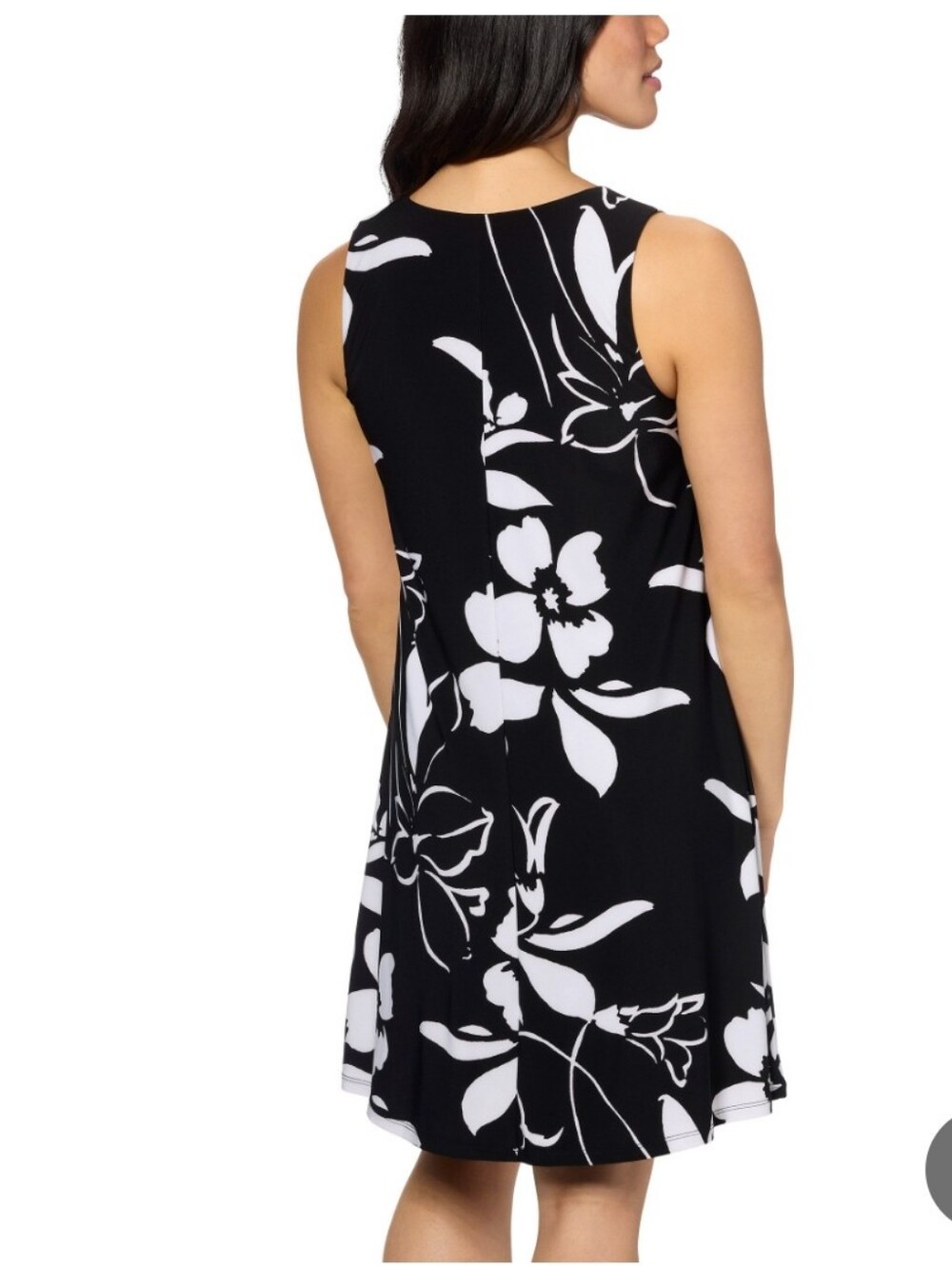 (6) Anne Klein Floral V-Neck Sleeveless Dress - Picture 3 of 4